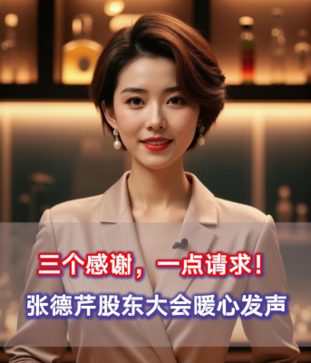 爱酒突发：三个感谢，一点请求！张德芹股东大会暖心发声