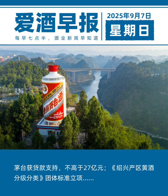 爱酒早报：茅台获贷款支持，不高于27亿元