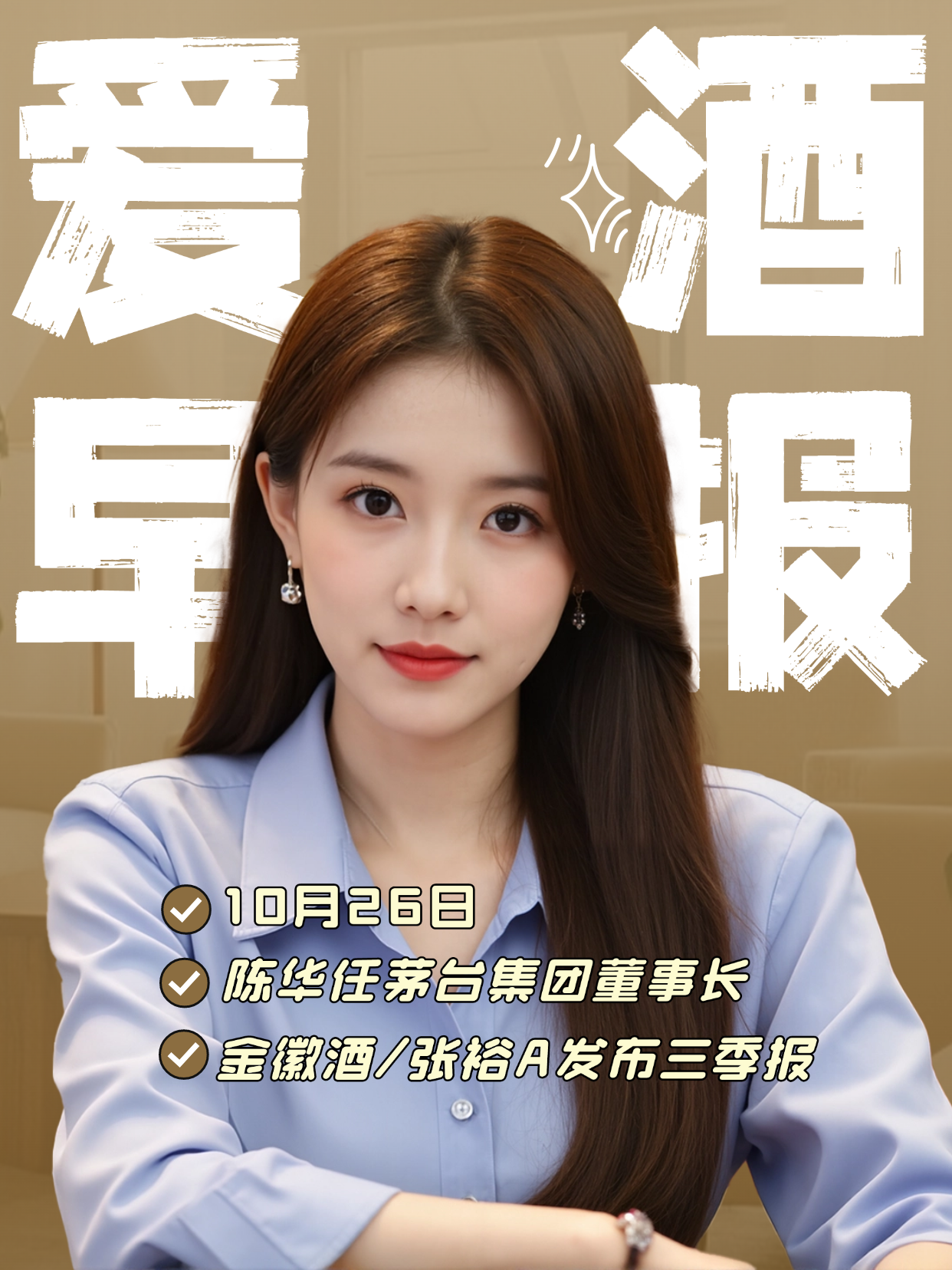 爱酒早报：陈华任茅台集团董事长；金徽酒/张裕A发布三季报